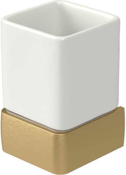 Стакан для зубних щіток підвісний в ванну HACEKA Aline Gold золотий кераміка 1196882