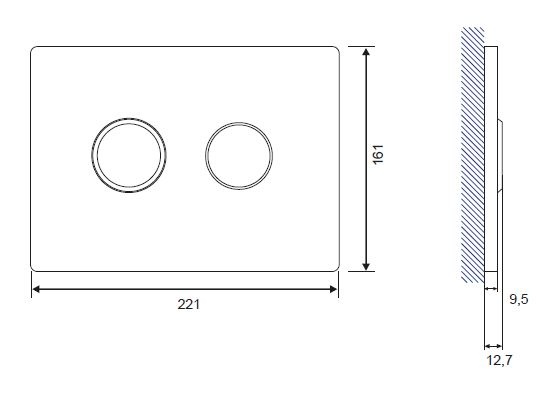 Кнопка слива для инсталляции CERSANIT ACCENTO CIRCLE S97-056 пластиковая пневматическая двойная глянцевая хром 000019666