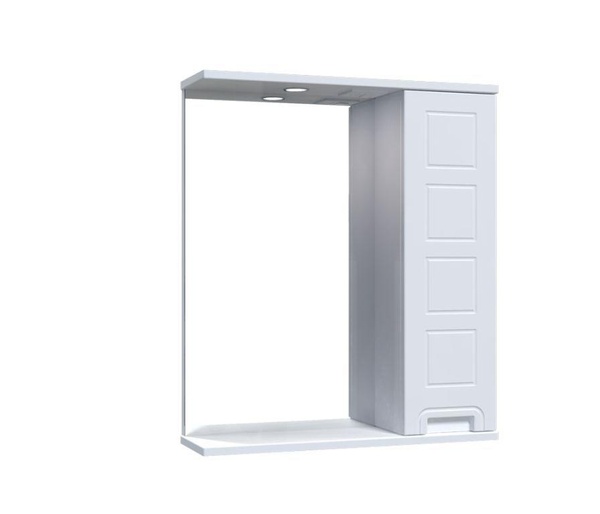 Шкафчик подвесной с зеркалом в ванную AQUARIUS SIMFONIYA 60x70x17см c подсветкой с полочкой белый AQ-U1112374296