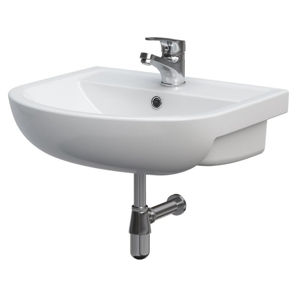 Умывальник подвесной для ванной 500мм x 435мм CERSANIT ARTECO белый полукруглая K667-023