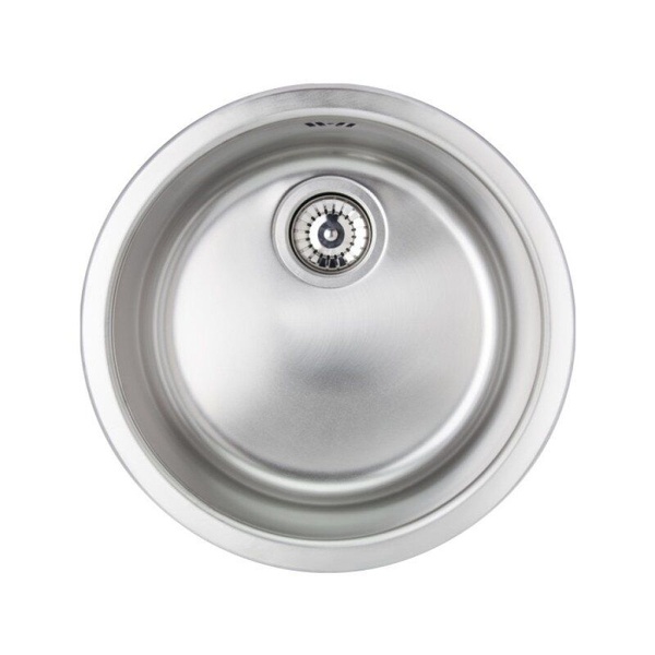 Кухонна мийка сталева кругла APELL 435мм x 435мм матова 0.7мм без сифону CIVIIBC