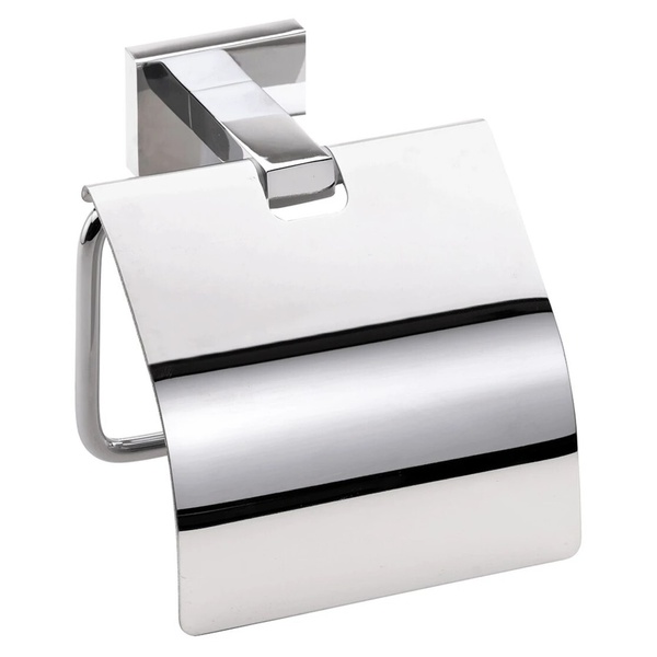 Тримач для туалетного паперу із кришкою BEMETA Plaza прямокутний металевий хром 118112012