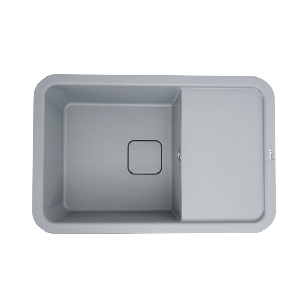 Мийка для кухні гранітна прямокутна PLATINUM 7850 CUBE 775x505x180мм без сифону сіра PLS-A24620