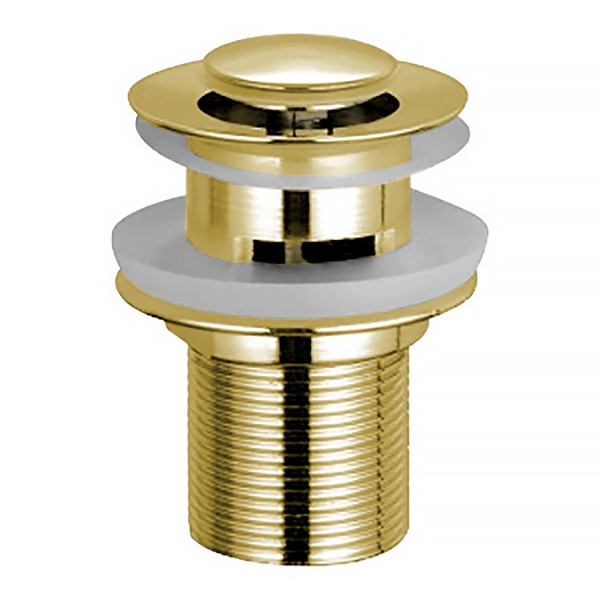 Донный клапан нажимной для раковины IMPRESE DEIRA мм с переливом латунь 1 1/4" глянцевый золотой ZMK112009500