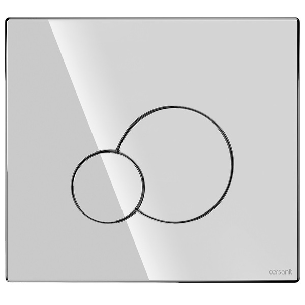 Кнопка зливу для інсталяції CERSANIT BASE CIRCLE пластикова подвійна глянцева хром 000025839