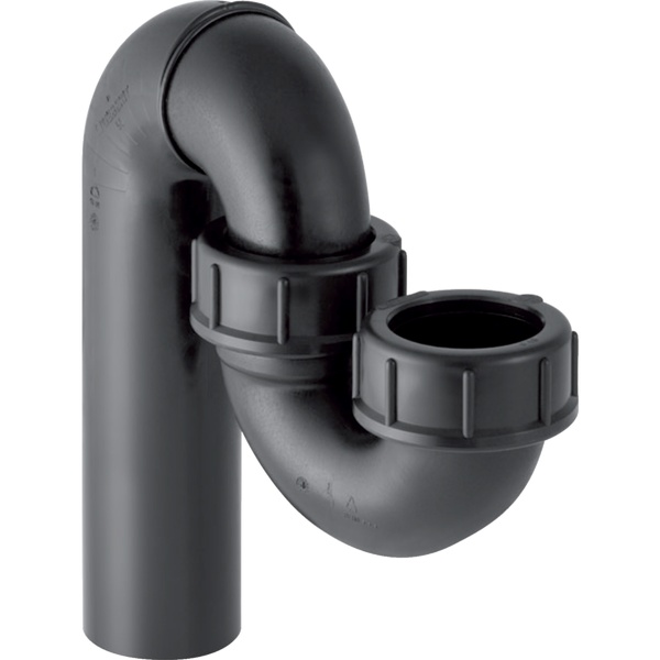 Сифон для умивальнику GEBERIT трубний пластик впуск 50 мм випуск вертикальний чорний 152.038.16.1