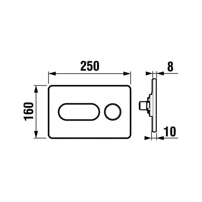 Кнопка зливу для інсталяції JIKA PL8 Dual Flush пластикова подвійна глянцева хром H8936460040001