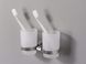 Стакан для зубных щеток настенный в ванную HACEKA Kosmos TEC сатин стекло двойной 1111706 3 из 4