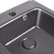 Умывальник подвесной для ванной 370мм x 390мм Q-TAP Tern черный прямоугольная QT1711G808MB 5 из 9