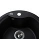 Раковина на кухню зі штучного каміння кругла GLOBUS LUX ORTA 485мм x 485мм чорний без сифону 000021057 3 з 4