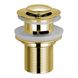 Донный клапан Click-Clack для раковины IMPRESE DEIRA 67мм с переливом латунь 1 1/4" глянцевый золотой ZMK112009500 1 из 2