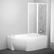Шторка стеклянная для ванны двухсекционная распашная 150x89см RAVAK ROSA VSK2 R стекло прозрачное 3мм профиль белый 76P7010041 3 из 6