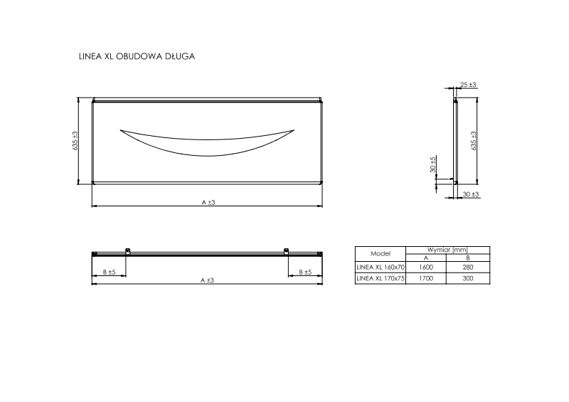 Панель для ванны белая акриловая ROCA LINEA 1700x635мм A25T014000