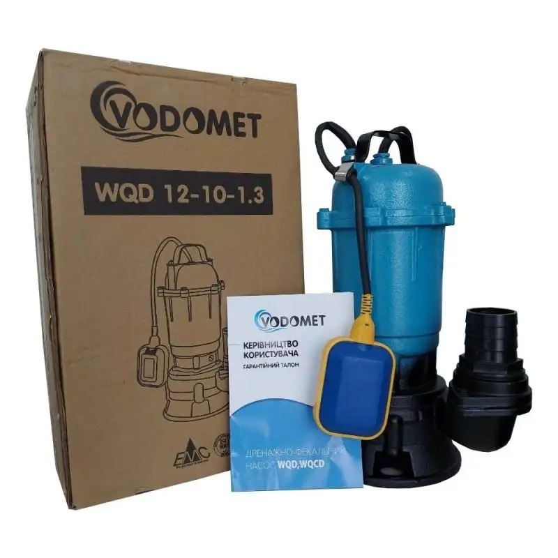 Насос погружной дренажный VODOMET центробежный WQD12-10-1.3 1300Вт Hmax 10м 12м³/ч для чистой воды VO0023