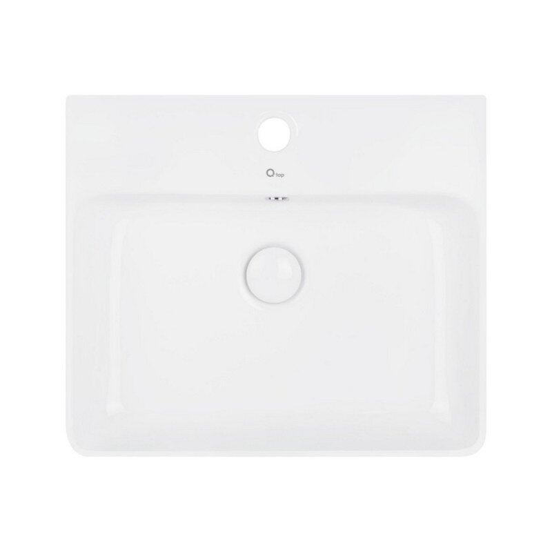 Умывальник подвесной для ванной 500мм x 420мм Q-TAP белый прямоугольный QT1211K404AW