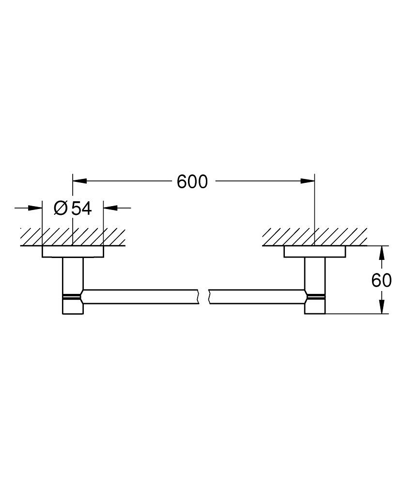 Держатель для полотенец GROHE Essentials 654мм округлый металлический сатин 40366DC1