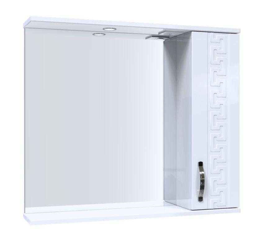 Шкафчик подвесной с зеркалом в ванную AQUARIUS ANTIK 80x70x17см c подсветкой с полочкой белый AQ-U1113084283