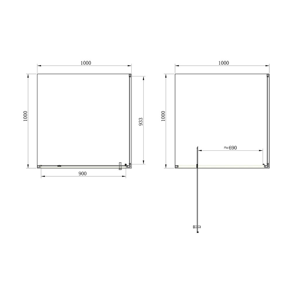 Кабина для душа квадратная угловая без поддона PRIMERA Frame 100x100x190см прозрачное стекло 6мм профиль хром SHRC56106