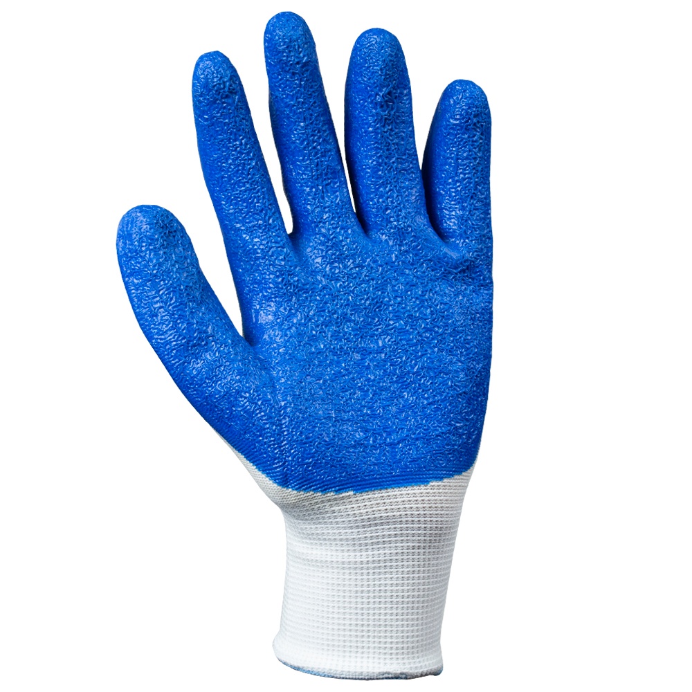 Перчатки трикотажные с частичным латексным покрытием кринкл р9 (синий, манжет) SIGMA (9445491)