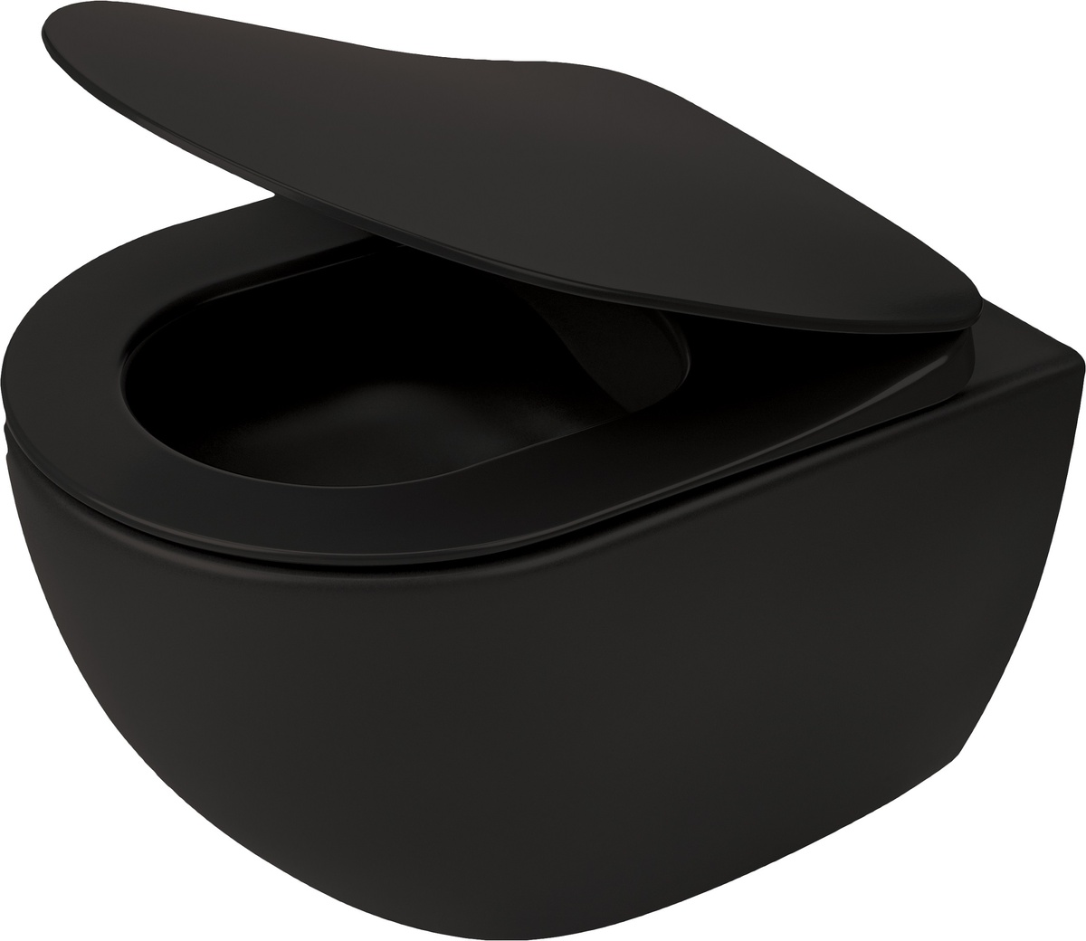 Унитаз подвесной безободковый черный DEANTE Peonia с сиденьем с микролифтом CDEDNZPW