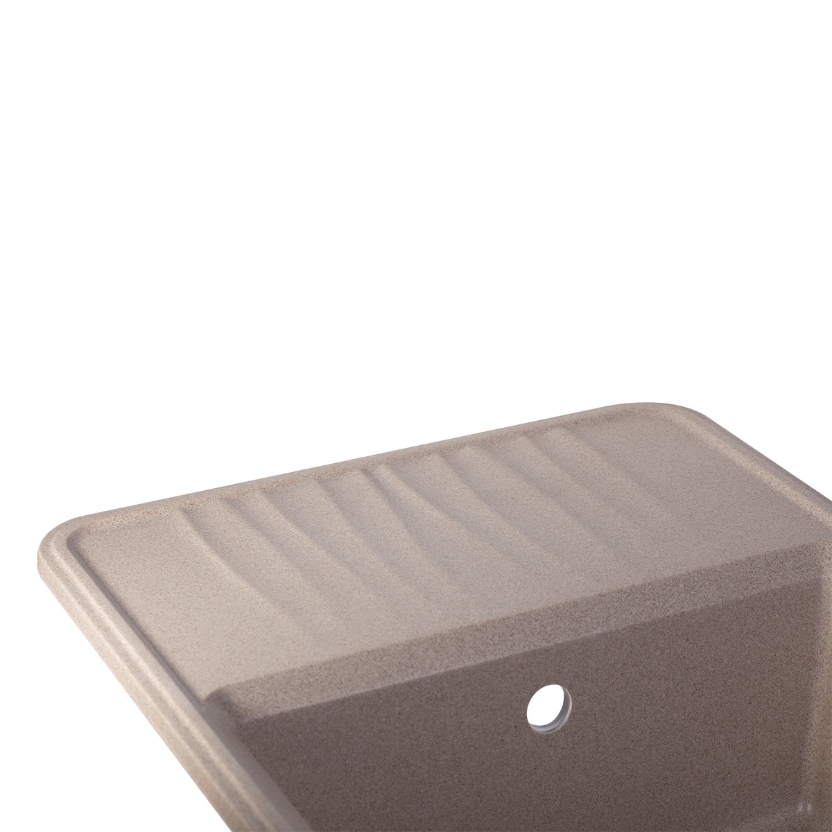 Кухонная мойка керамическая прямоугольная Q-TAP CS 505мм x 730мм бежевый с сифоном QT7440BEI551