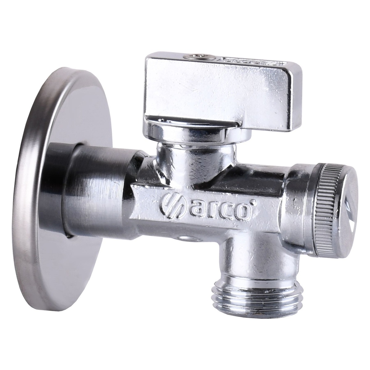 Кран шаровой бытовой ARCO 02400MAC угловой 1/2" нр-нр 000005743