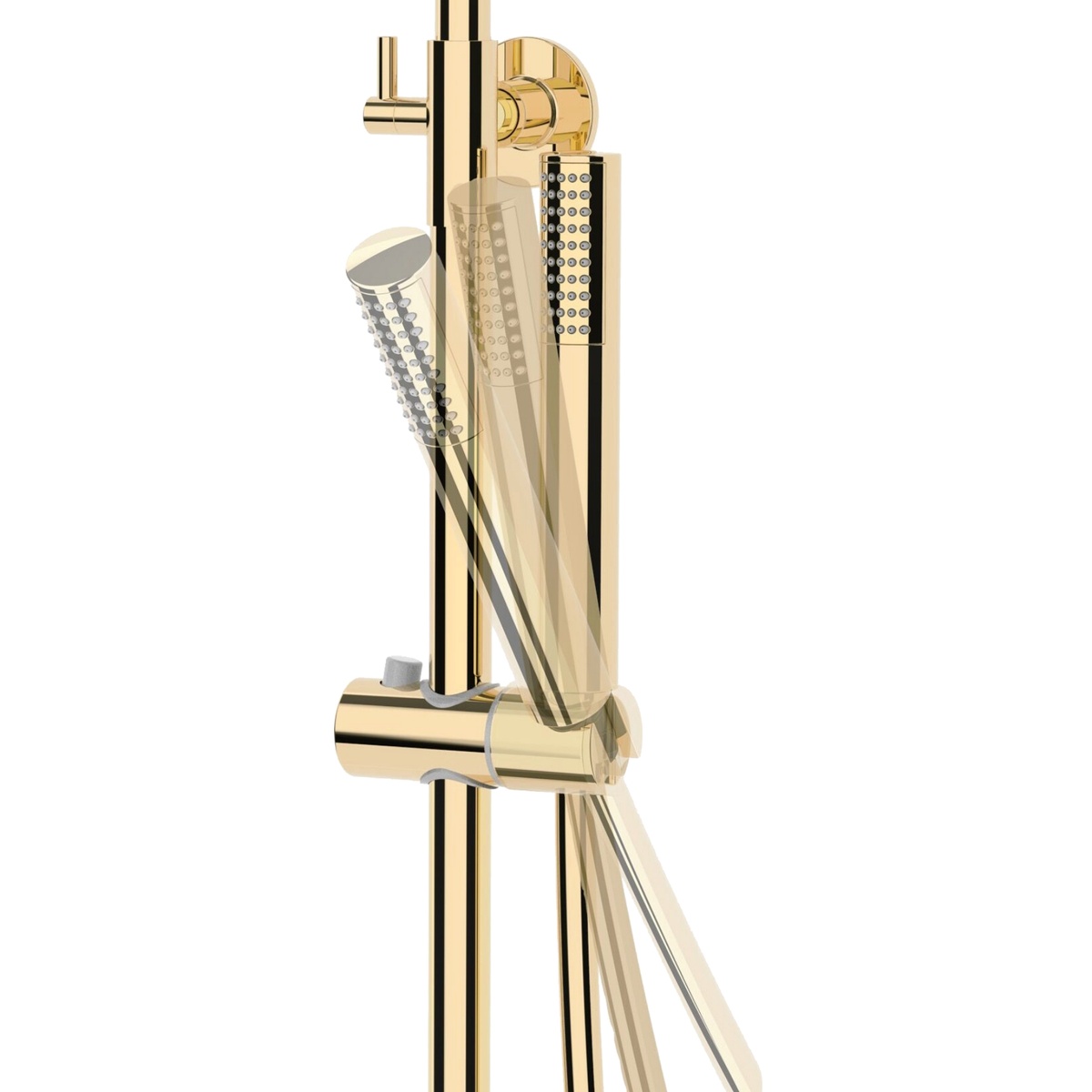 Душевая система с термостатом CORSAN Lugo с верхним душем и изливом латунная золото CMN01TGLW
