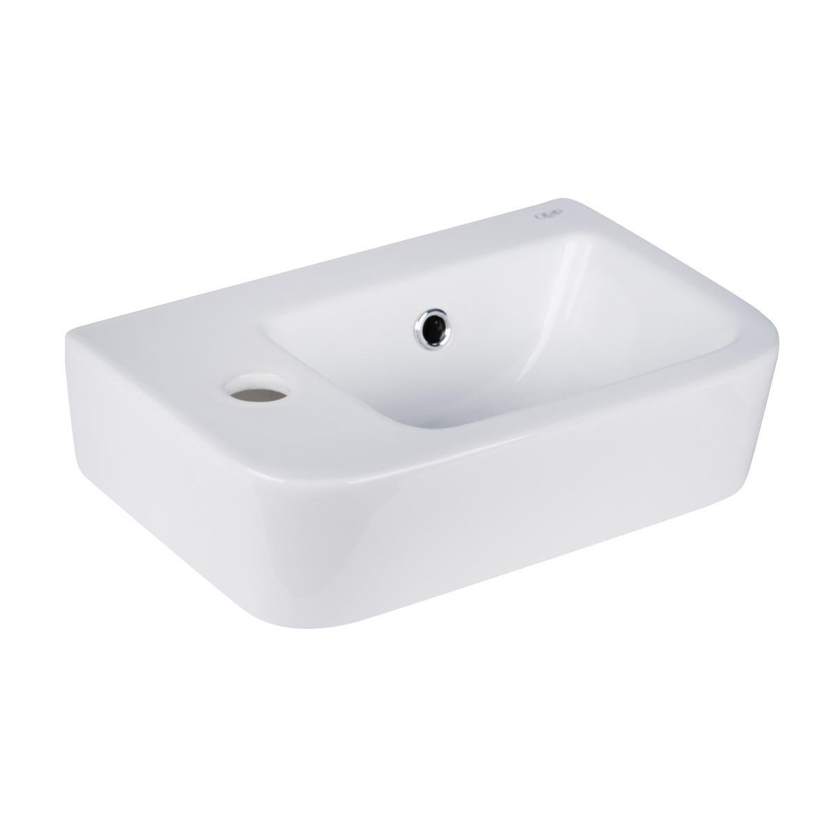 Раковина підвісна для ванної 375мм x 245мм Q-TAP Tern білий прямокутна QT171110100LW