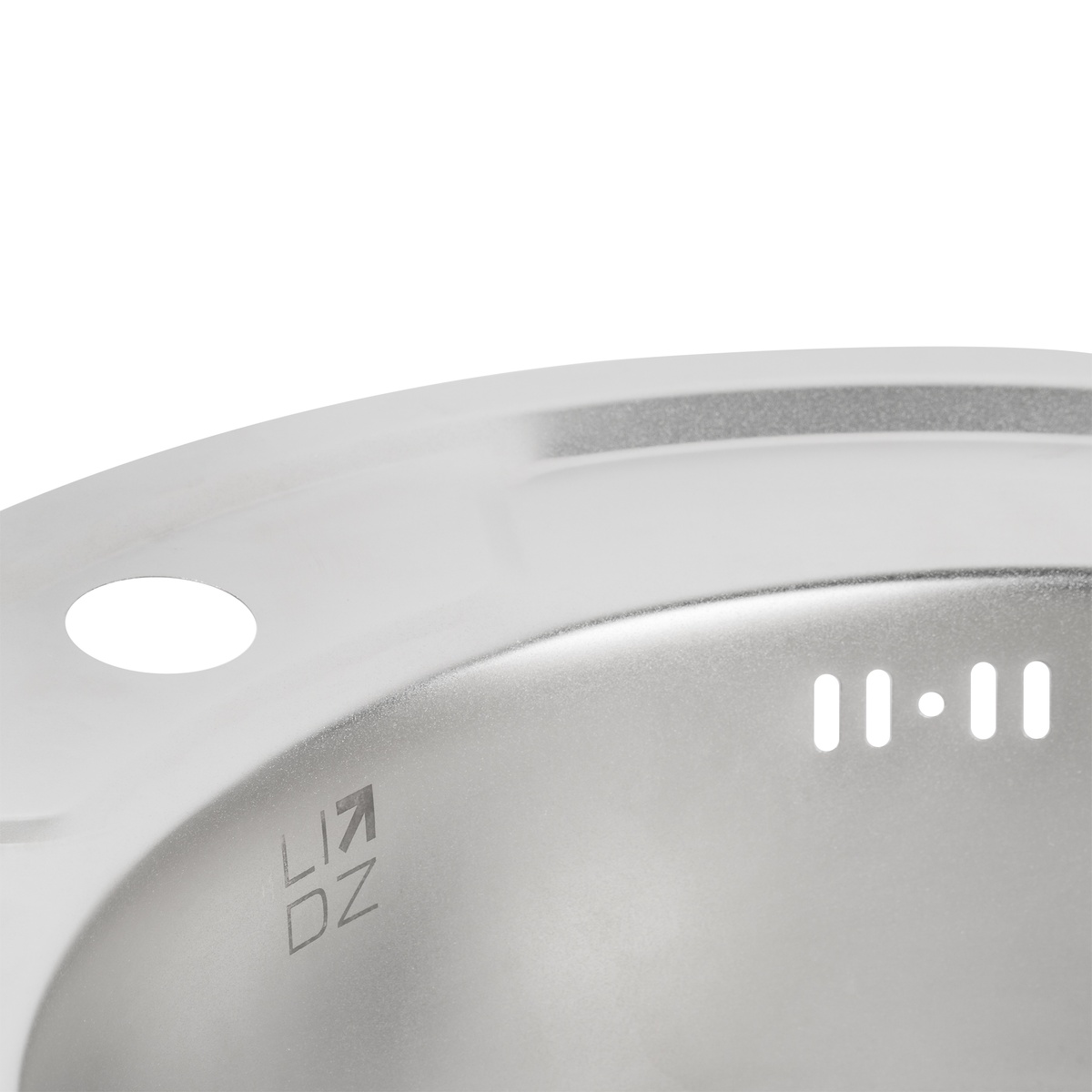 Мийка для кухні із нержавіючої сталі кругла LIDZ 490x490x160мм матова 0.6мм із сифоном LIDZ490A06SAT160