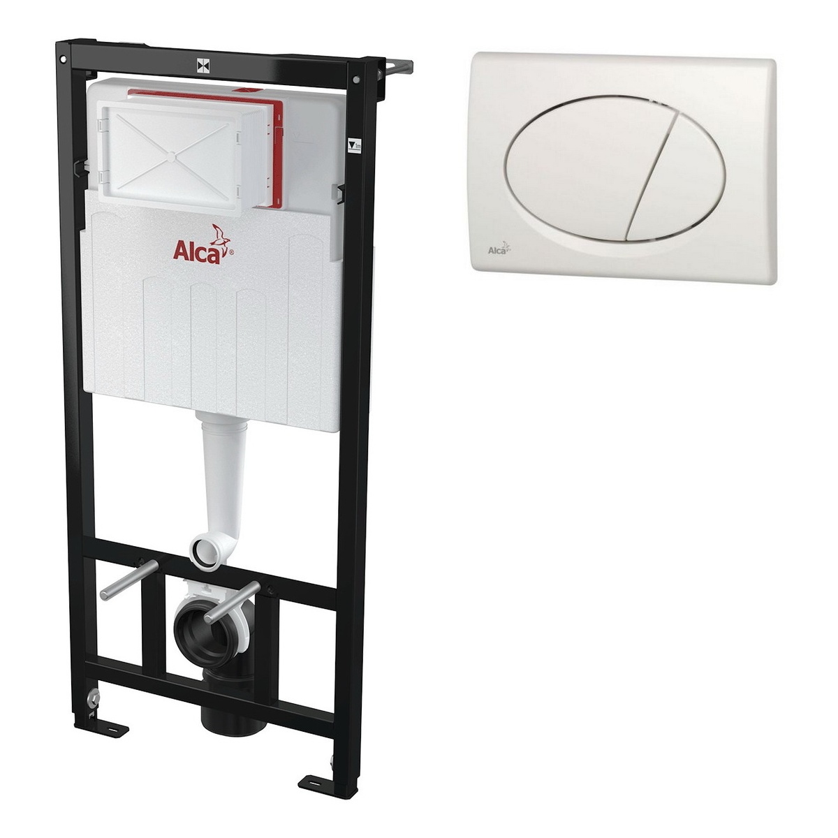 Система инсталляции для унитаза ALCAPLAST Sadromodul с кнопкой белая глянец AM101/1120 + M70
