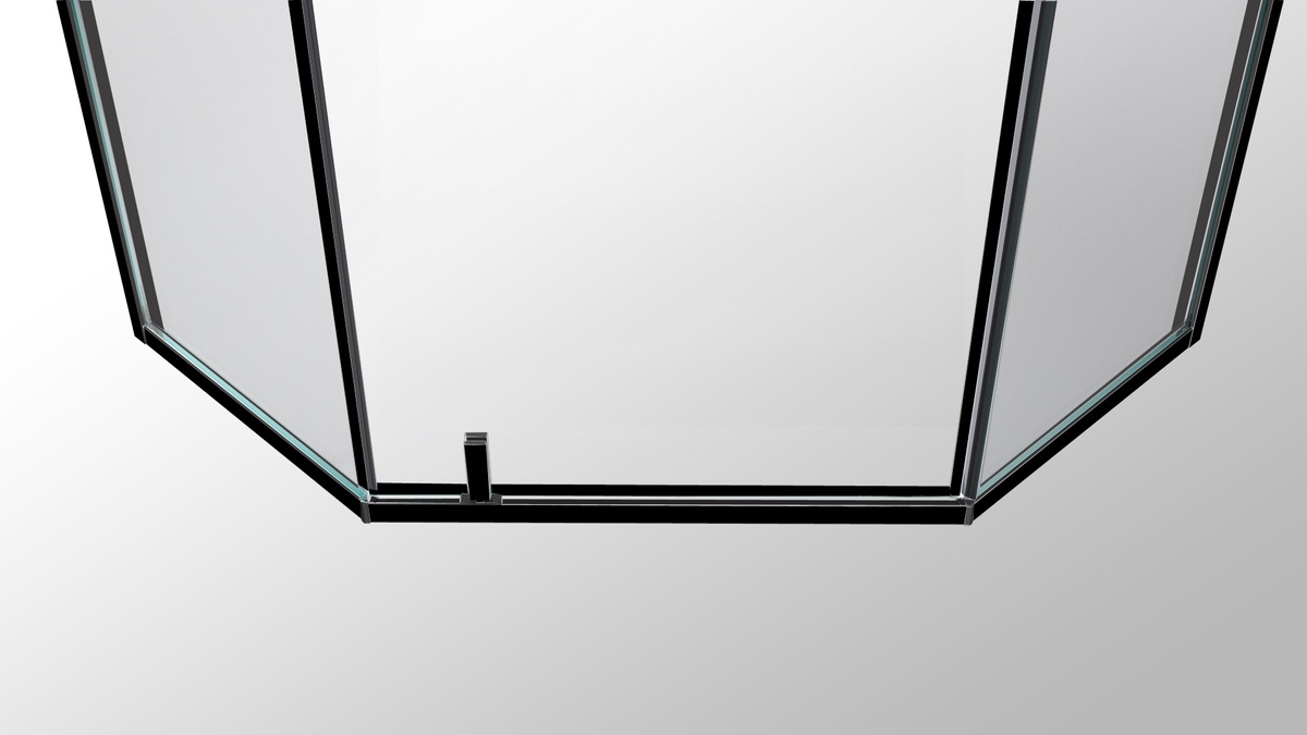 Кабина для душа пятиугольная угловая без поддона EGER A LÁNY 98x98x195см прозрачное стекло 6мм профиль черный 599-553/1 Black
