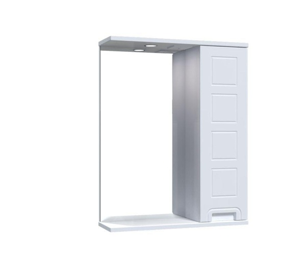 Шкафчик подвесной с зеркалом в ванную AQUARIUS SIMFONIYA 55x70x17см c подсветкой с полочкой белый AQ-U1112372055