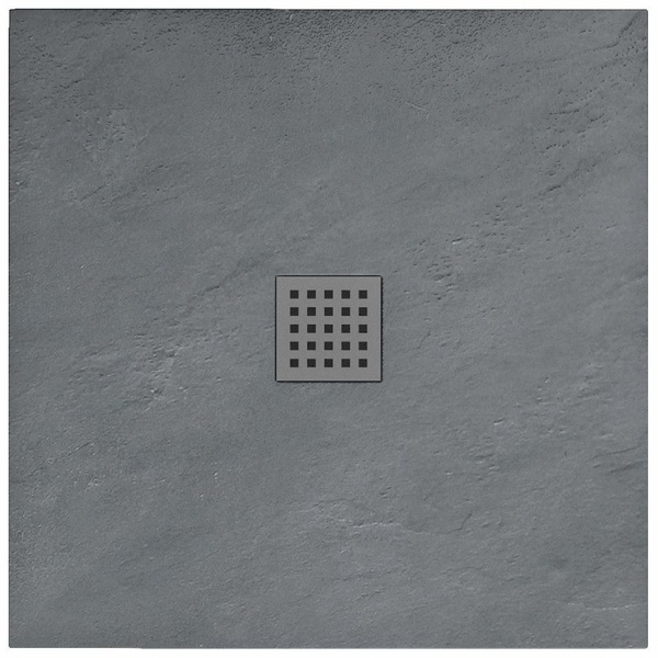 Піддон для душової кабіни REA ROCK REA-K4585 90x90x3.5см квадратний акриловий із сифоном сірий