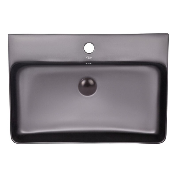 Раковина подвесная / накладная для ванны 605мм x 420мм Q-TAP Nando черный прямоугольная QT1211K4041MB