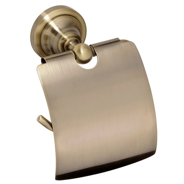 Держатель для туалетной бумаги с крышкой BEMETA RETRO округлый металлический бронза 144112017