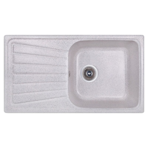Кухонна мийка зі штучного каміння прямокутна COSH 780мм x 435мм сірий із сифоном COSH8146K210