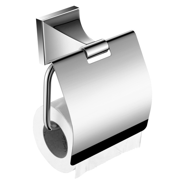 Держатель для туалетной бумаги с крышкой DEVIT Classic прямоугольный металлический хром 6040151