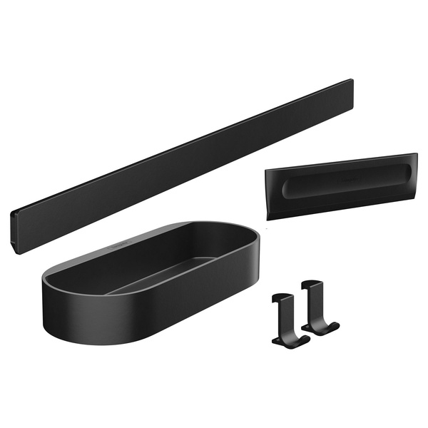 Комплект аксессуаров для ванной HANSGROHE WallStoris округлый пластиковый черный 27967670