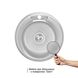 Мийка для кухні із нержавіючої сталі кругла LIDZ 490x490x160мм матова 0.6мм із сифоном LIDZ490A06SAT160 3 з 8
