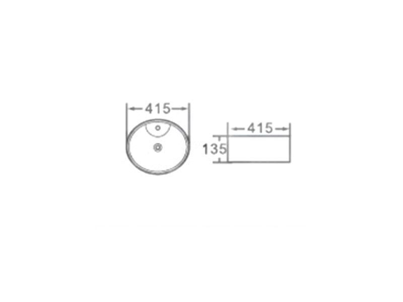 Умивальник накладний NEWARC Countertop 415x415x135мм круглий білий 5017W NEW
