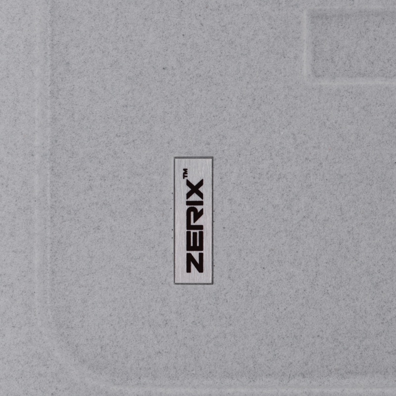 Мойка для кухни гранитная прямоугольная ZERIX ZS-6243S-09 620x435x200мм с сифоном серая ZX4575