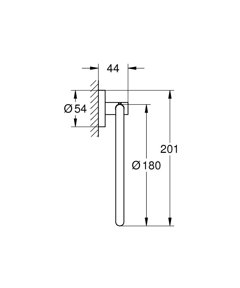 Тримач-кільце для рушників GROHE Essentials 180мм округлий металевий сатин 40365DC1