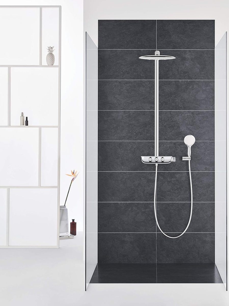 Душова система із термостатом GROHE Rainshower SmartControl із верхнім душем латунна біла 26250LS0