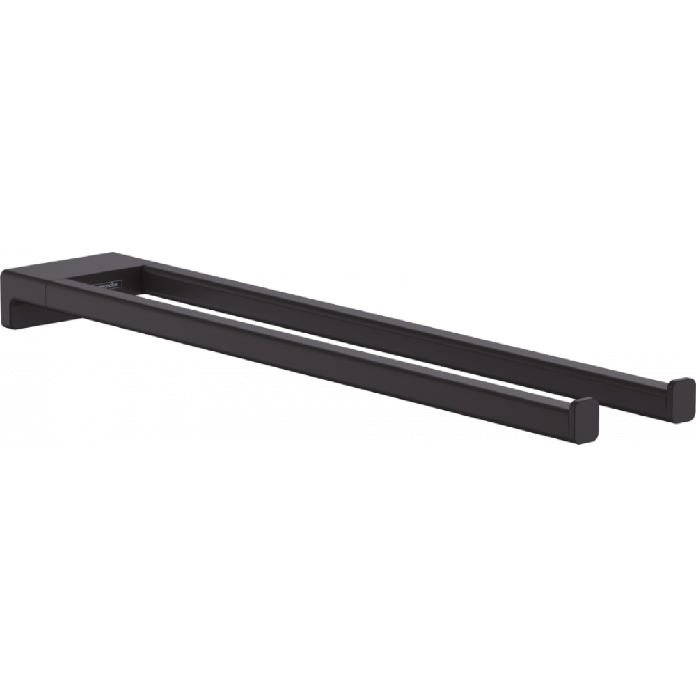 Тримач для рушників подвійний HANSGROHE ADDSTORIS 41770670 445мм прямокутний металевий чорний