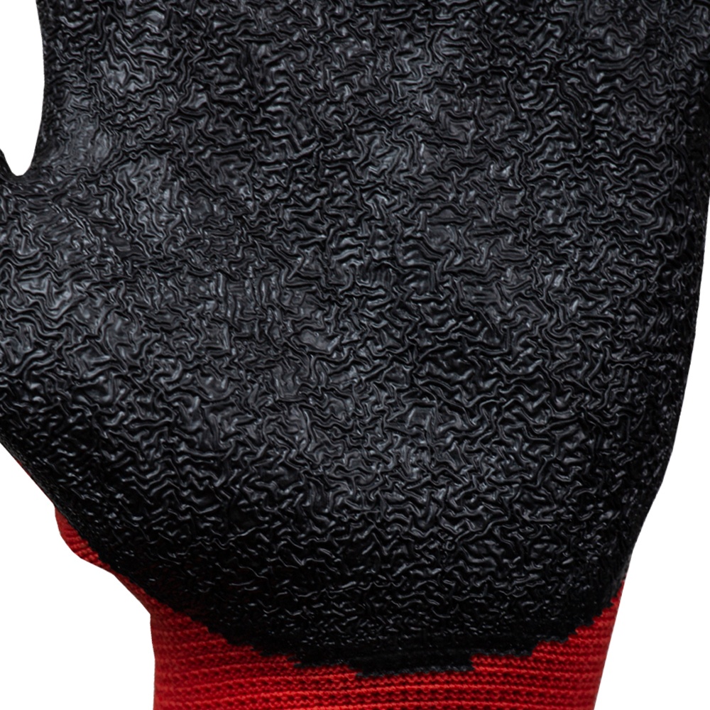 Перчатки трикотажные с частичным вспененным латексным покрытием р9 (черные, манжет) SIGMA (9445571)