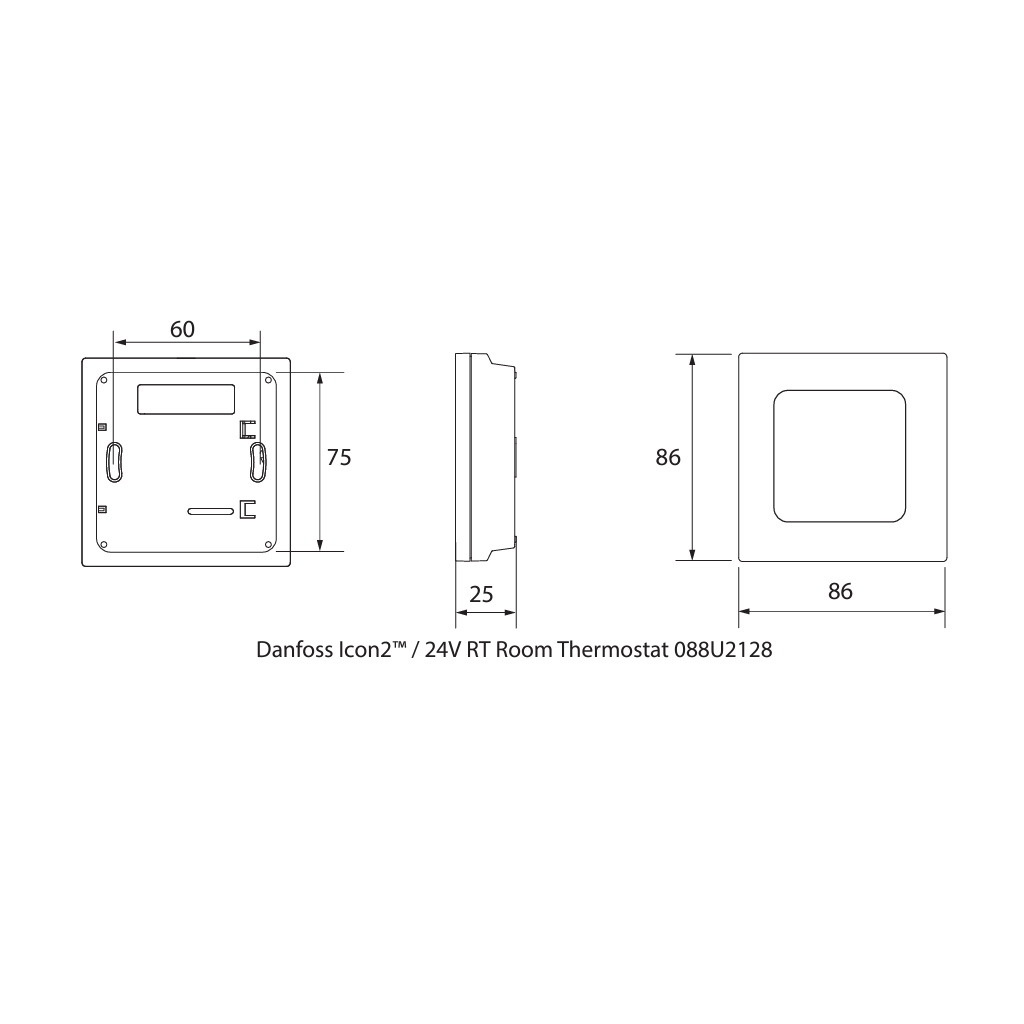 Комнатный терморегулятор DANFOSS Icon2™ сенсорный 088U2128