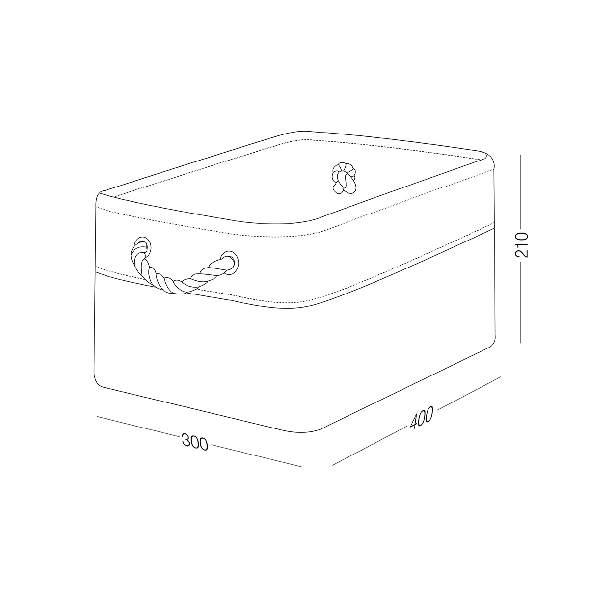 Ящик для хранения MVM тканевый серый 210x300x400 TH-10 L GRAY/WHITE