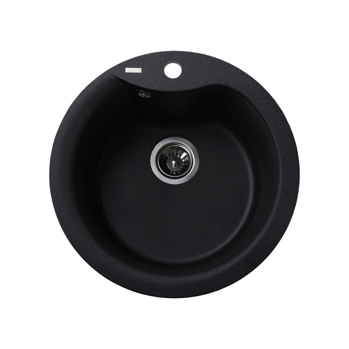 Раковина на кухню керамогранітна кругла GLOBUS LUX ORTA 485мм x 485мм чорний без сифону 000021894