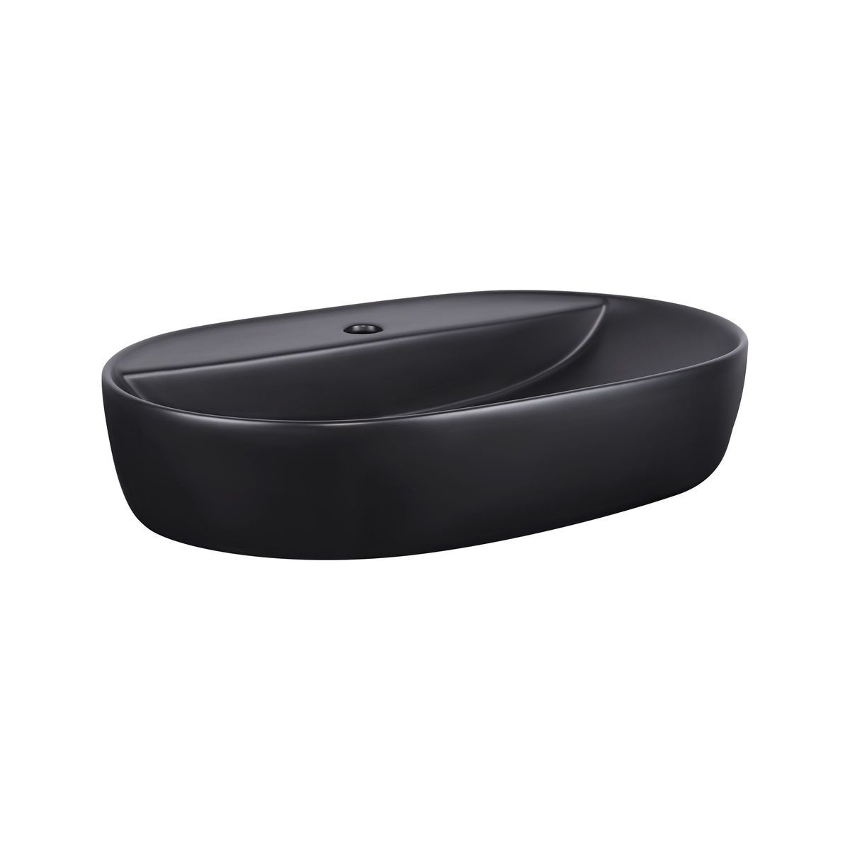 Умывальник накладной Q-TAP Scorpio 600x400x120мм овальный черный QT142203MBMB