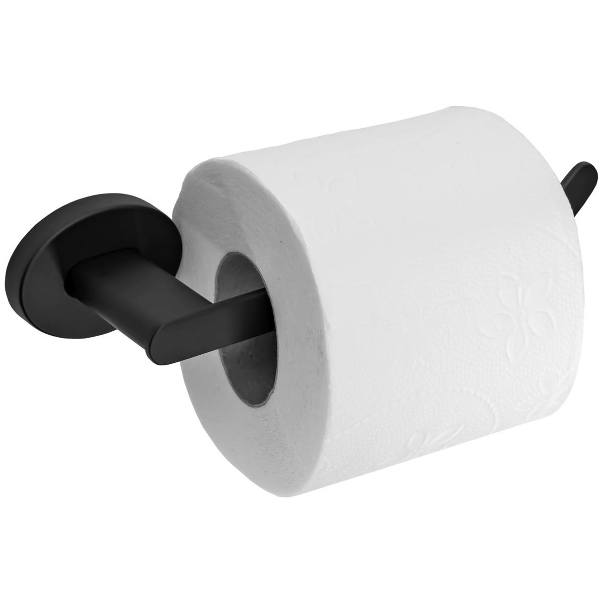 Тримач для туалетного паперу REA 322186 округлий металевий чорний REA-77047